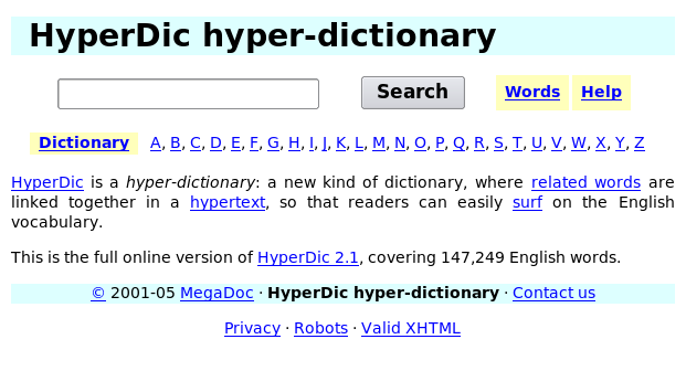 HyperDic online hyper-dictionary